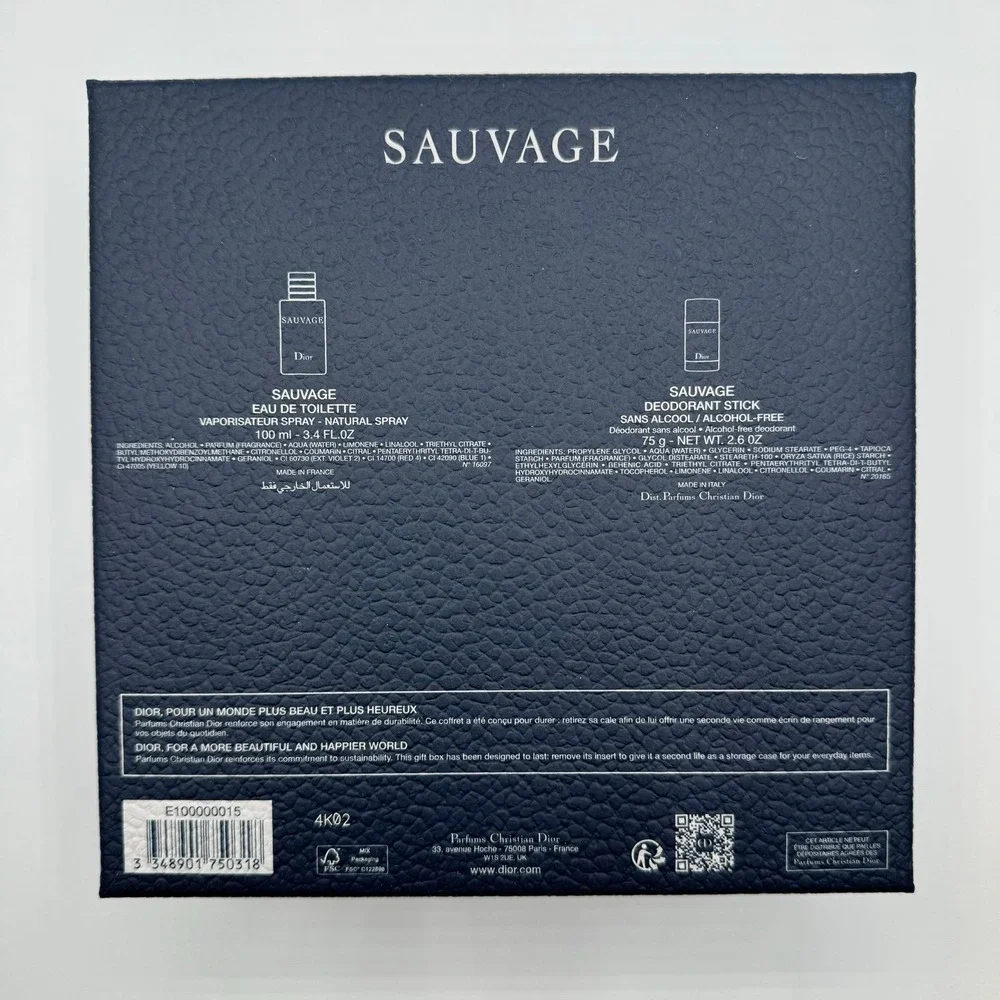 NEW Dior Beauty Cologne Sauvage EDT  Deodorant Stick Gift Set Box Spray